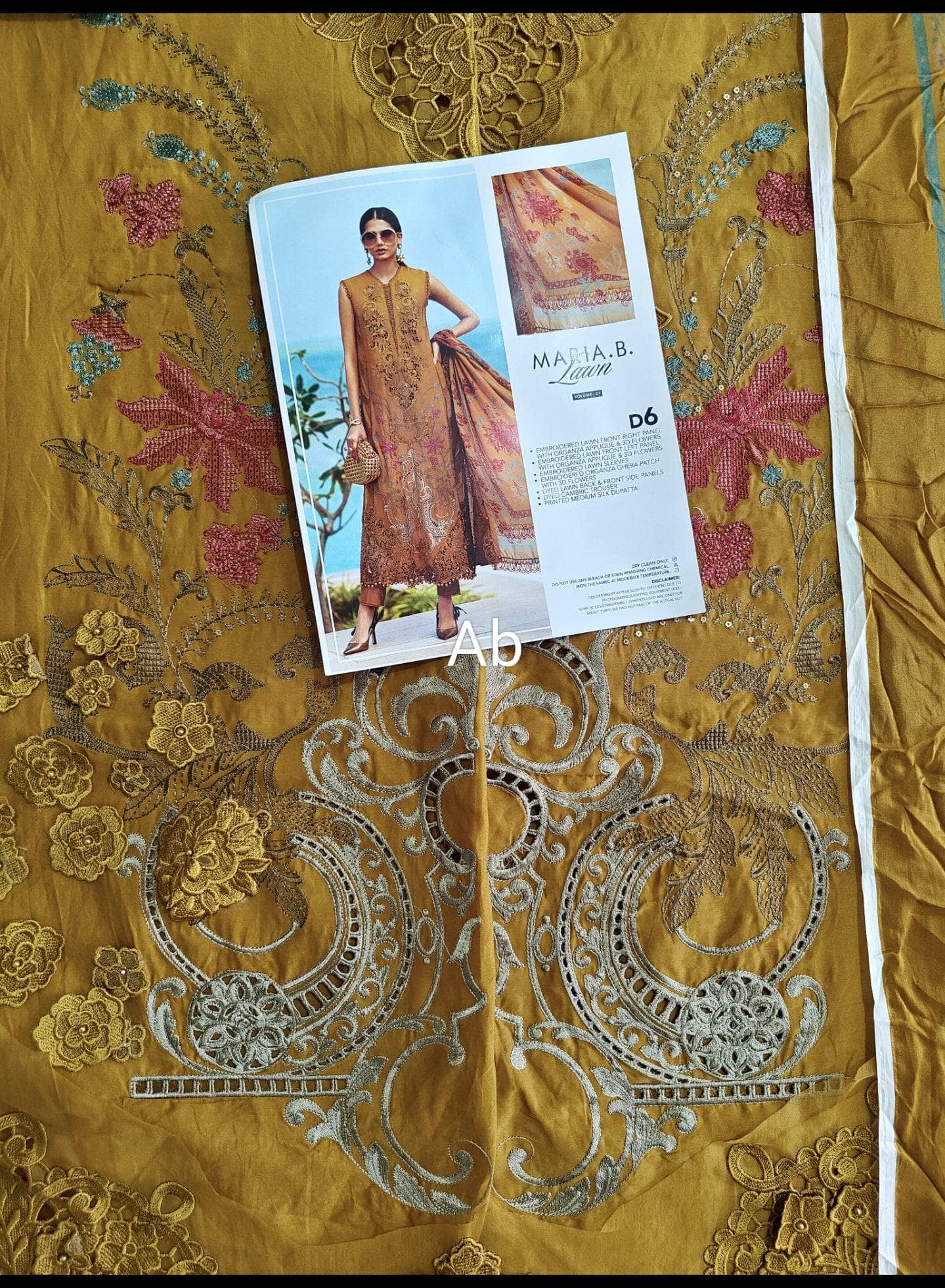 Open Pic/Maria B Luxury Lawn 25/Vol 2/D 06/Mustard