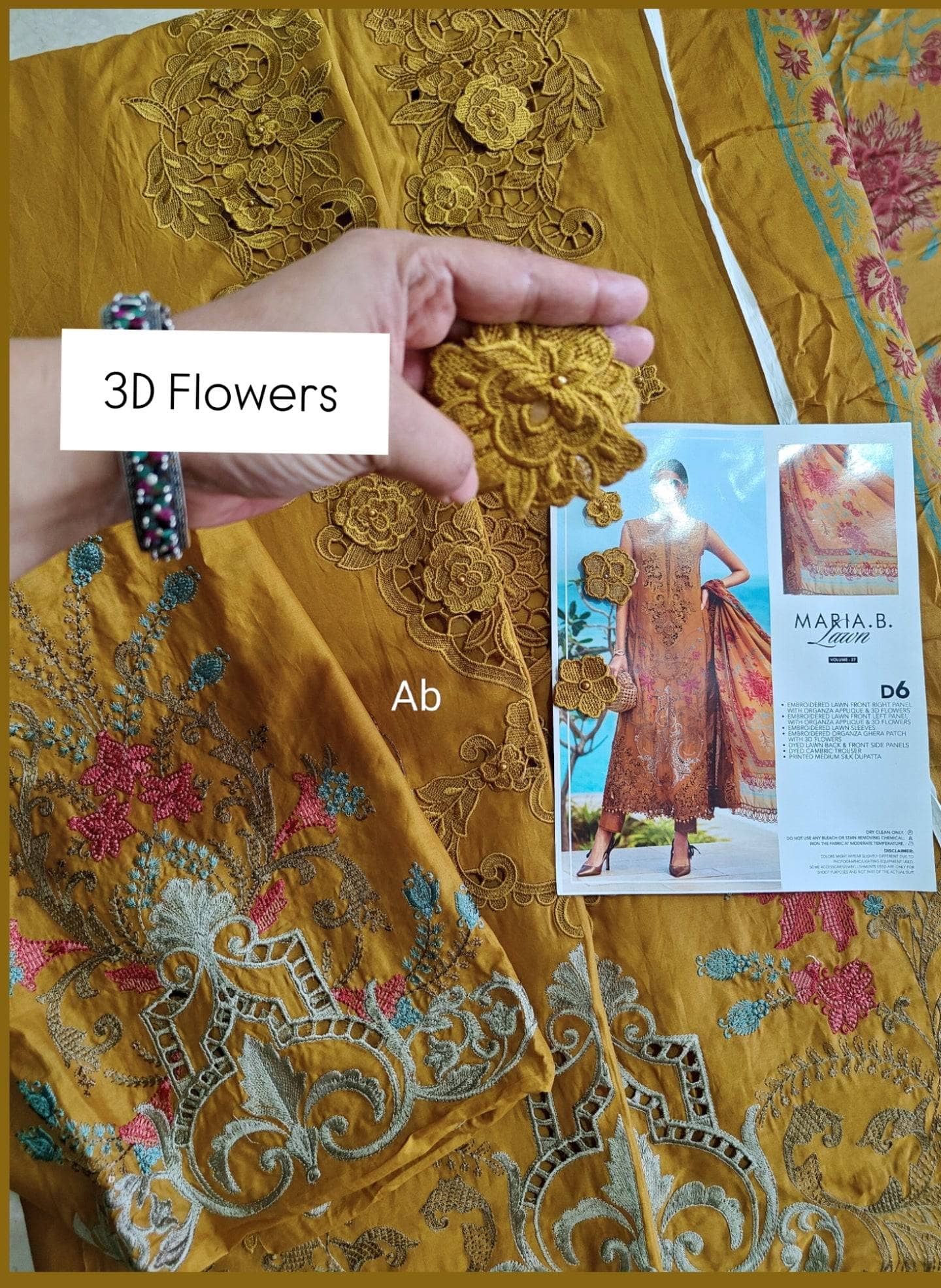 Open Pic/Maria B Luxury Lawn 25/Vol 2/D 06/Mustard