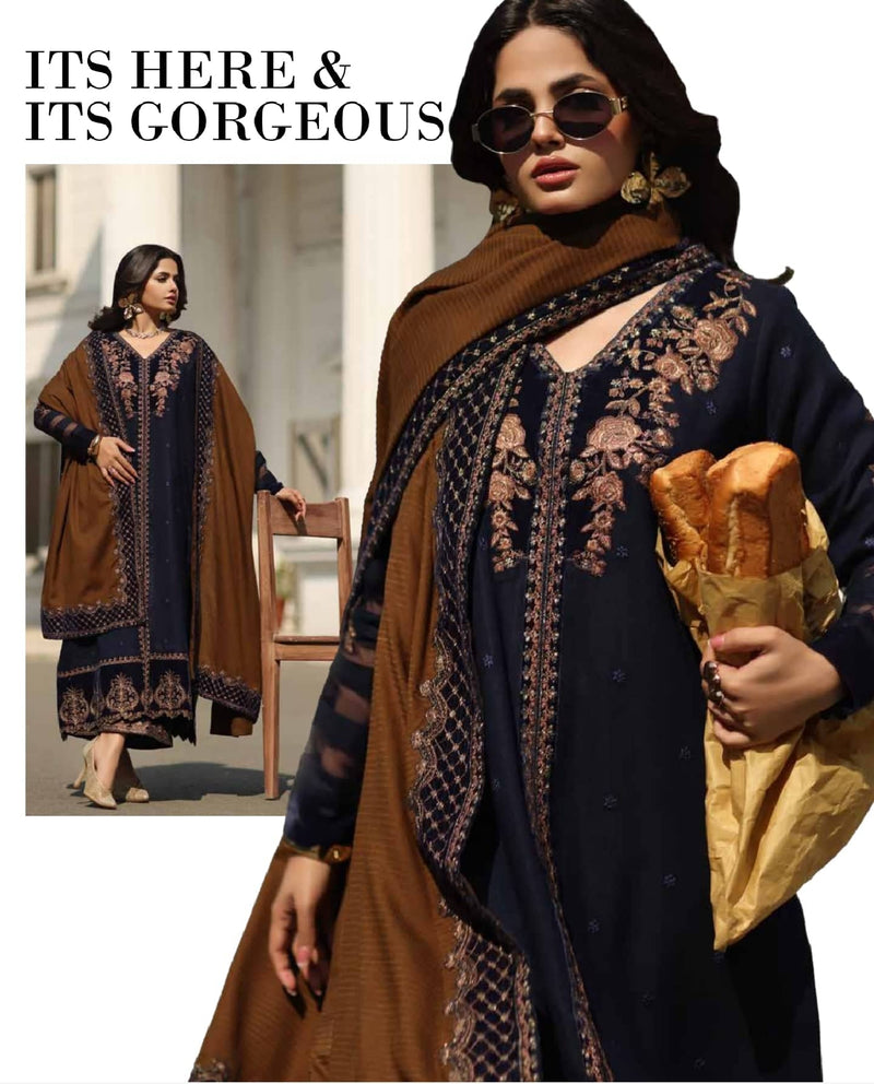 Charizma Signature Leather Peach/Velvet Embroideried/Woolen Shawls