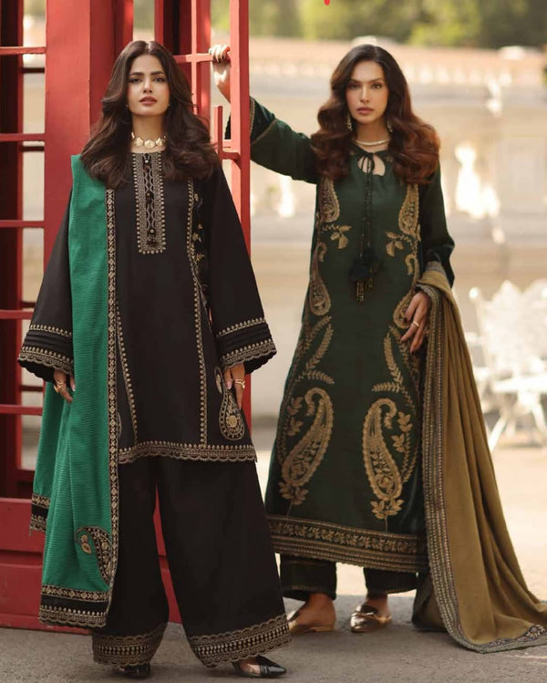 Charizma Signature Leather Peach/Velvet Embroideried/Woolen Shawls