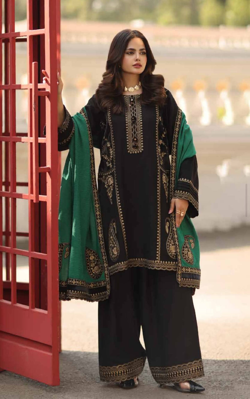 Charizma Signature Leather Peach/Velvet Embroideried/Woolen Shawls