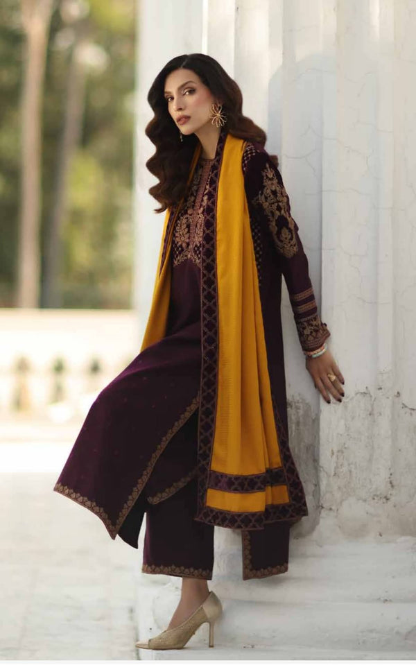 img_charizma_leather_peach_velvet_shawl_awwal_boutique