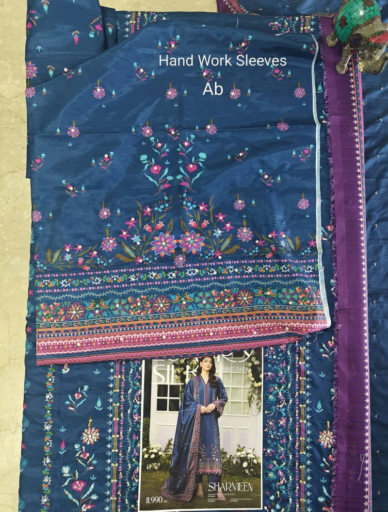 Open Pic/Rang Rasiya Luxe Silk/Hand Work/Ayra/Deep Fuchsia