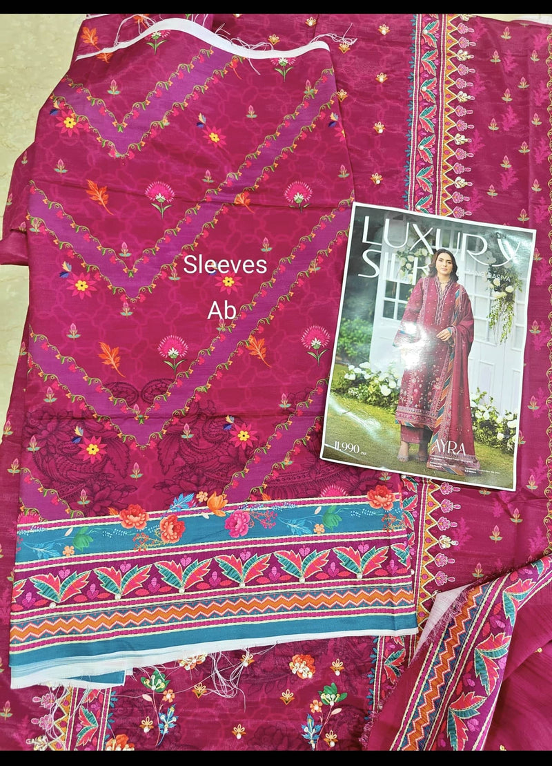 Open Pic/Rang Rasiya Luxe Silk/Hand Work/Ayra/Deep Fuchsia