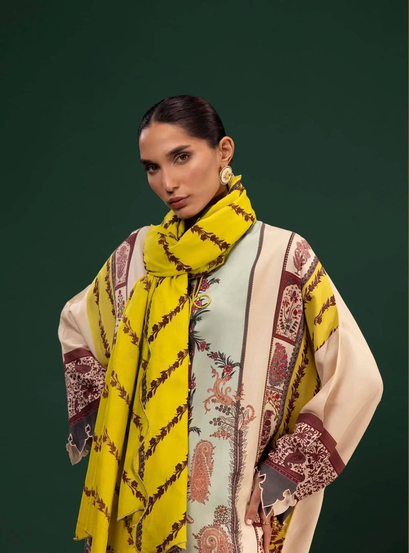 Sana Safinaz Mahay Winter 25/Slub Linen Suit/7A/Shirt Dupatta