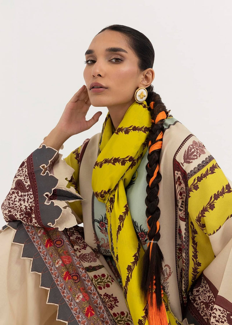 Sana Safinaz Mahay Winter 25/Slub Linen Suit/7A/Shirt Dupatta