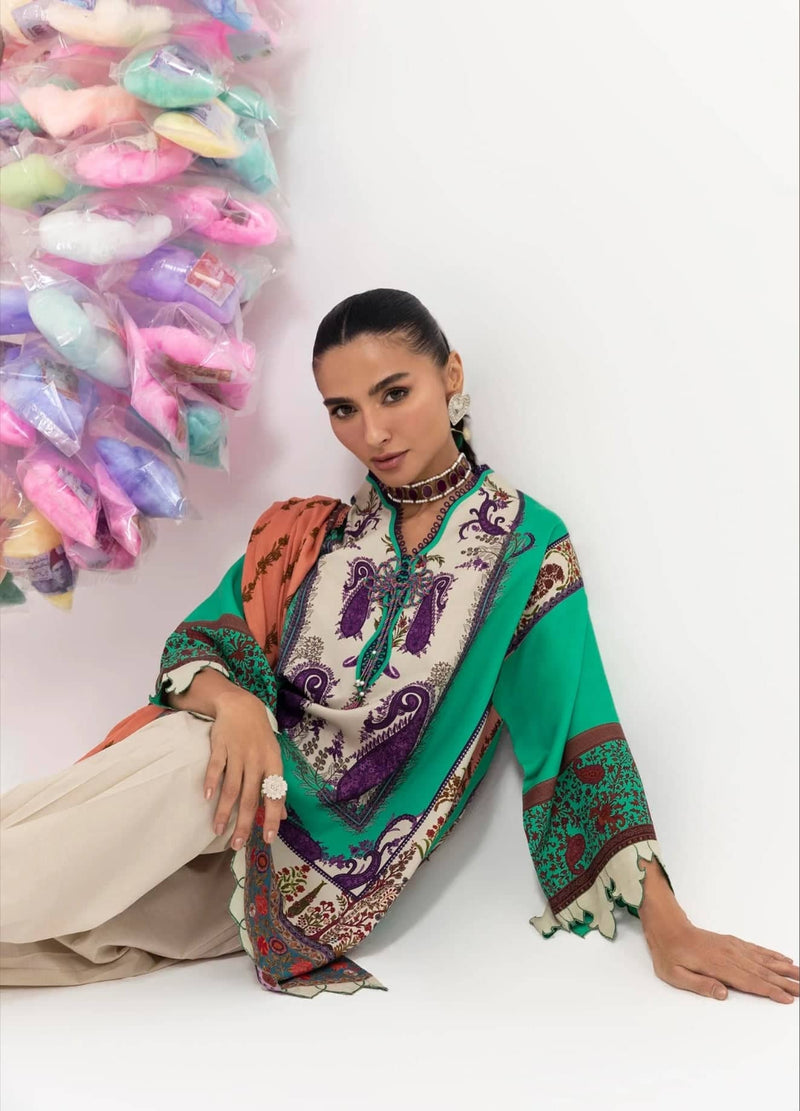 Sana Safinaz Mahay Winter 25/Slub Linen Suit/7B/Shirt Dupatta Set