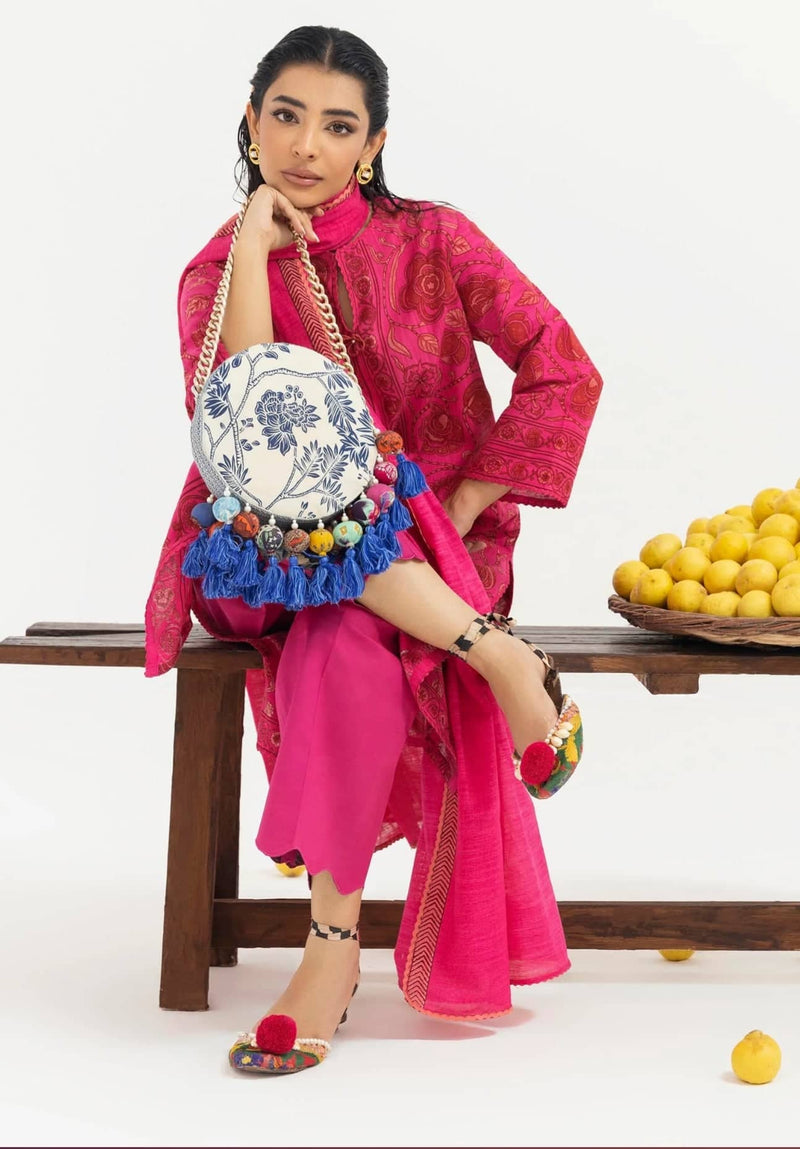 Sana Safinaz Mahay Winter 25/Slub Linen Suit/8A/Shirt Dupatta Set
