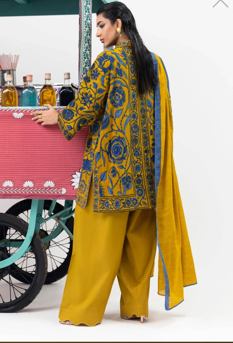 Sana Safinaz Mahay Winter 25/Slub Linen Suit/8B/Shirt Dupatta Set