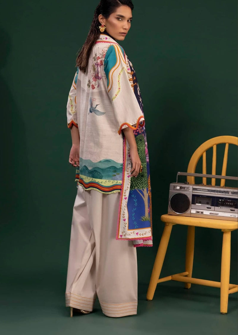 Sana Safinaz Mahay Winter 25/Slub Linen Suit/10A/Shirt Dupatta Set