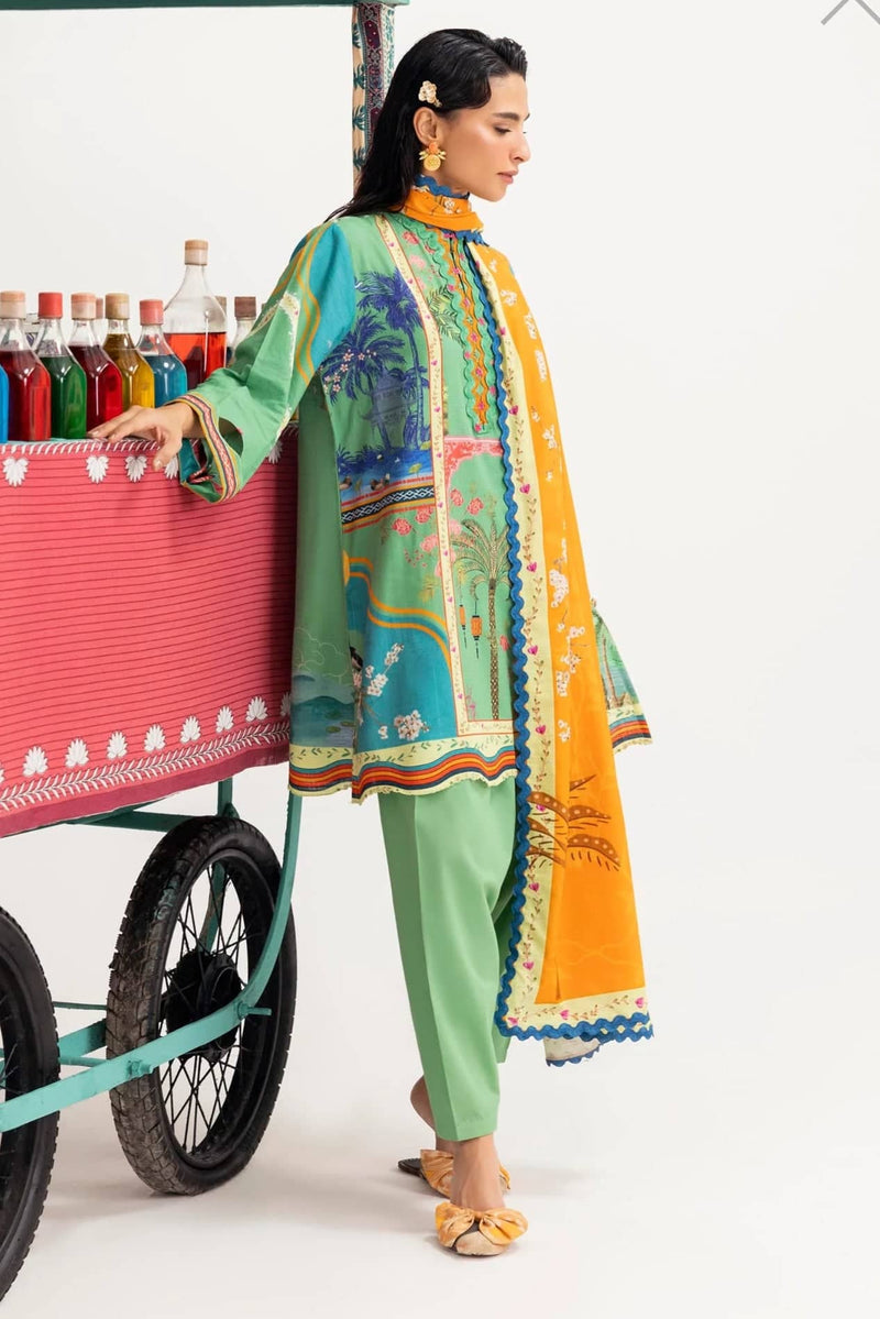 Sana Safinaz Mahay Winter 25/Slub Linen Suit/10B/Shirt Dupatta Set