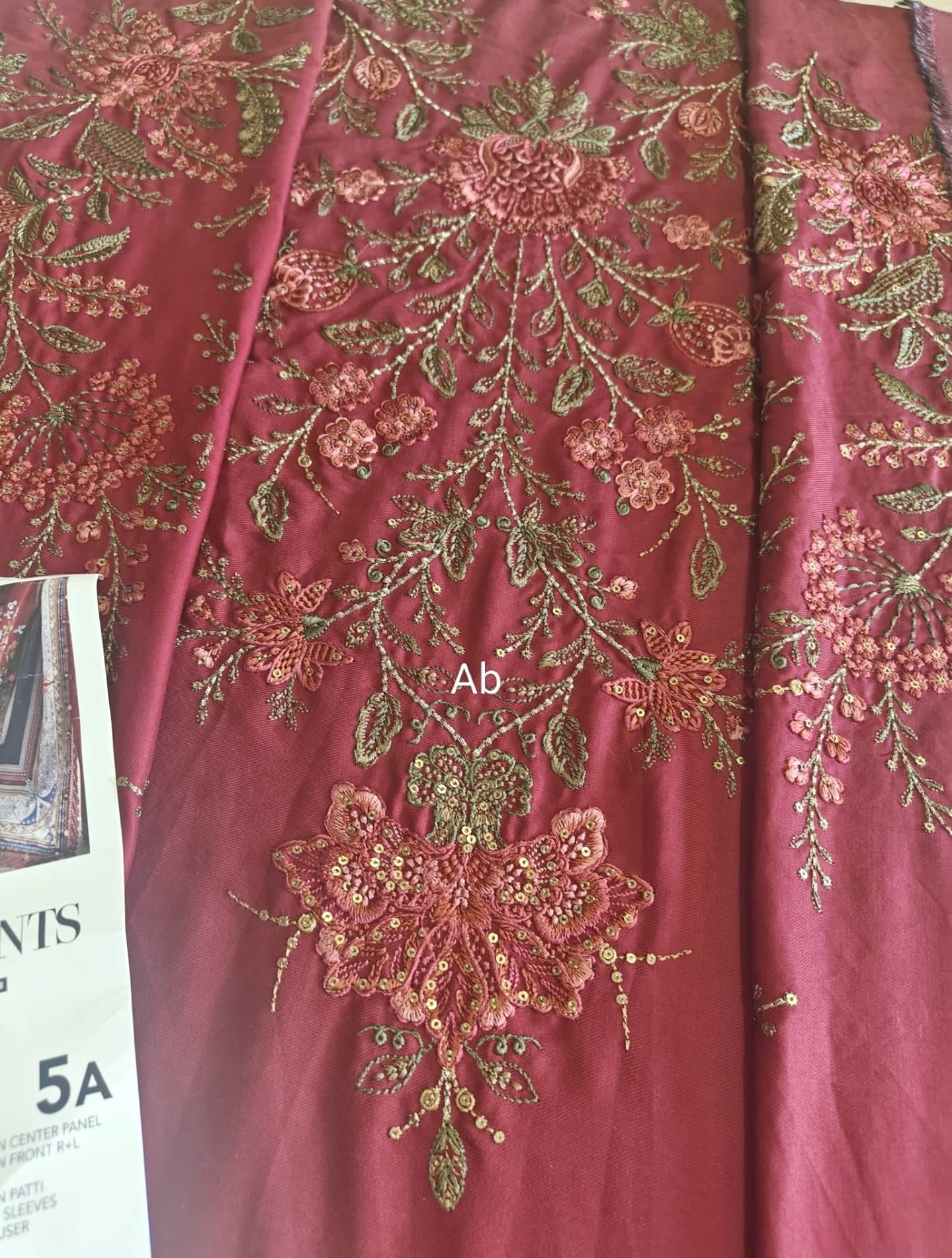 Maria B M Prints 25/Vol 2/5A/Winter Edit/Maroon/Twill Linen/Wool Shawl