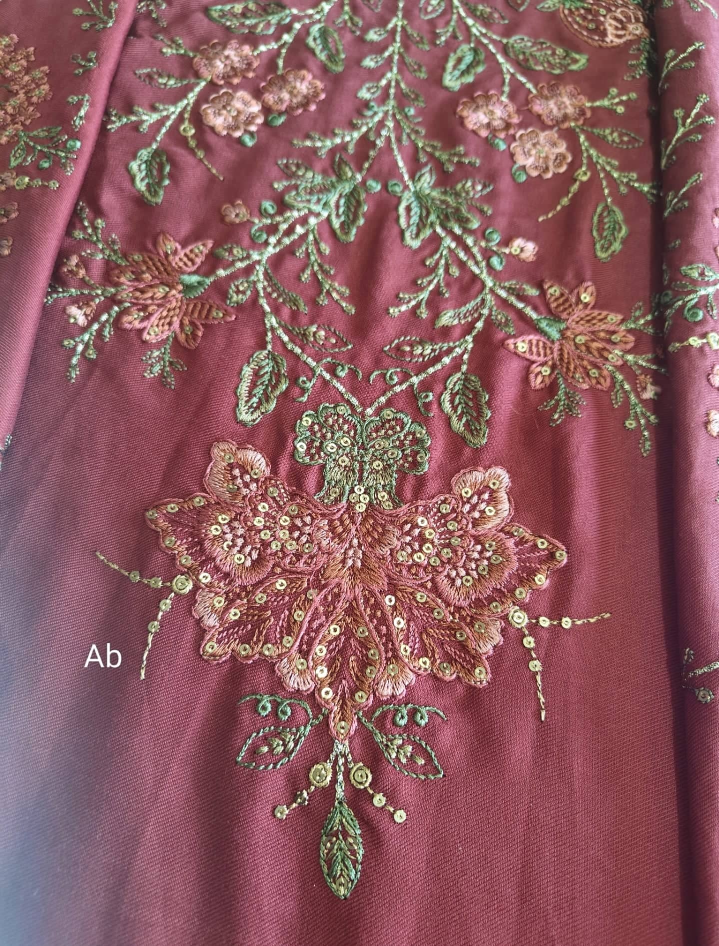 Maria B M Prints 25/Vol 2/5A/Winter Edit/Maroon/Twill Linen/Wool Shawl