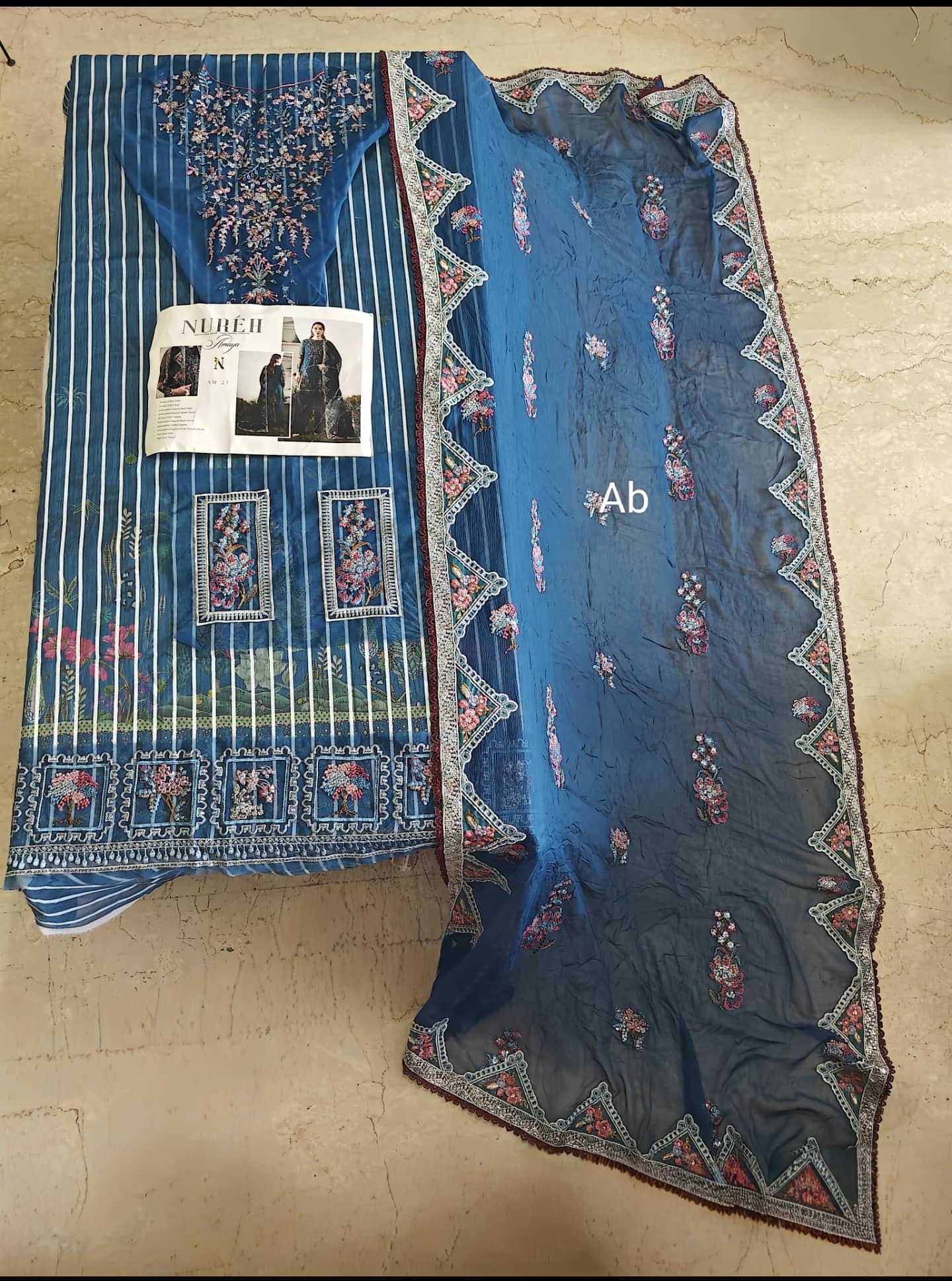 Semi Stitched Easy Stitching Solutions/Nureh Amaya Luxury Formals Chiffon/AM -23
