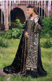 Mahnur Amelia Luxury Winter 26/Velvet Palachi Shawl/Corduroy/Striking Black/AM 05