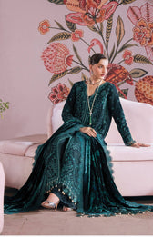 Mahnur Amelia Luxury Winter 26/Velvet Palachi Shawl/Corduroy/Rich Teal/AM 06