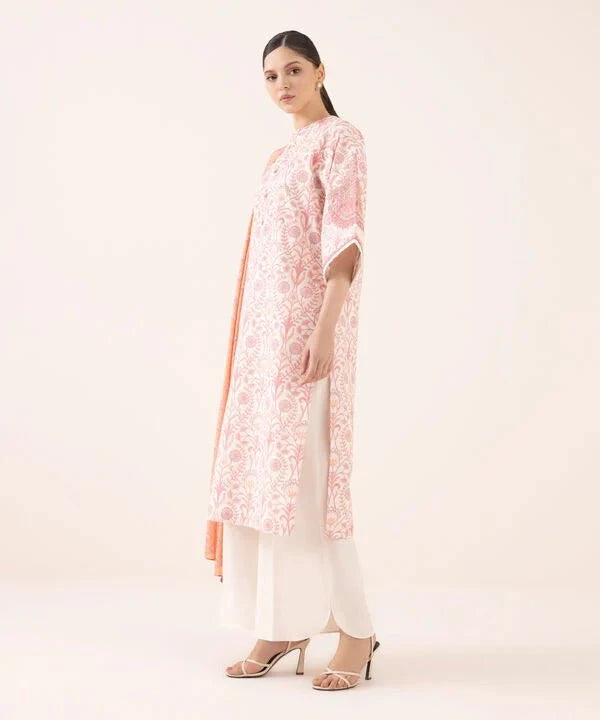 Restocked/Sapphire Intermix 25/Vol 2/Embroideried Cotton Suit/Pink & Off White