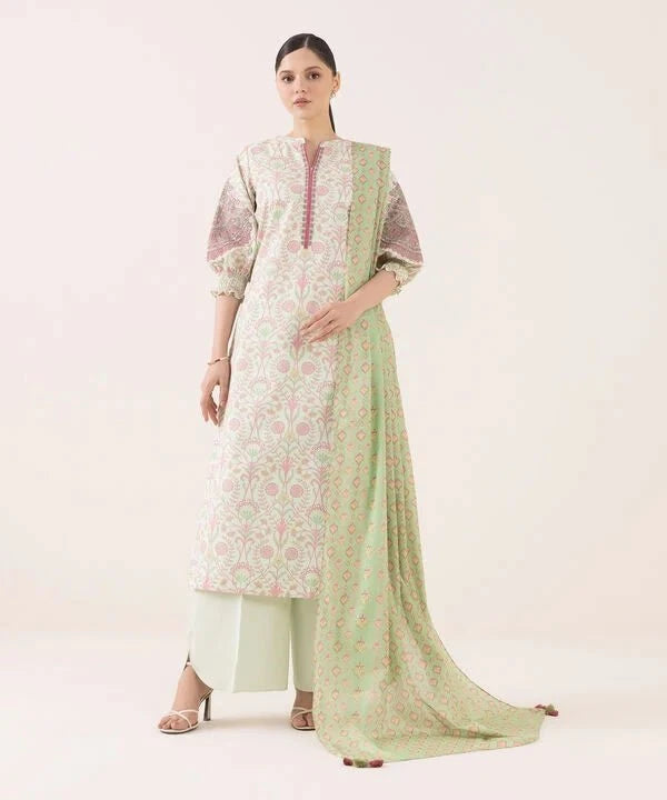 Restocked/Sapphire Intermix 25/Vol 2/Embroideried Cotton Suit/Pistachio