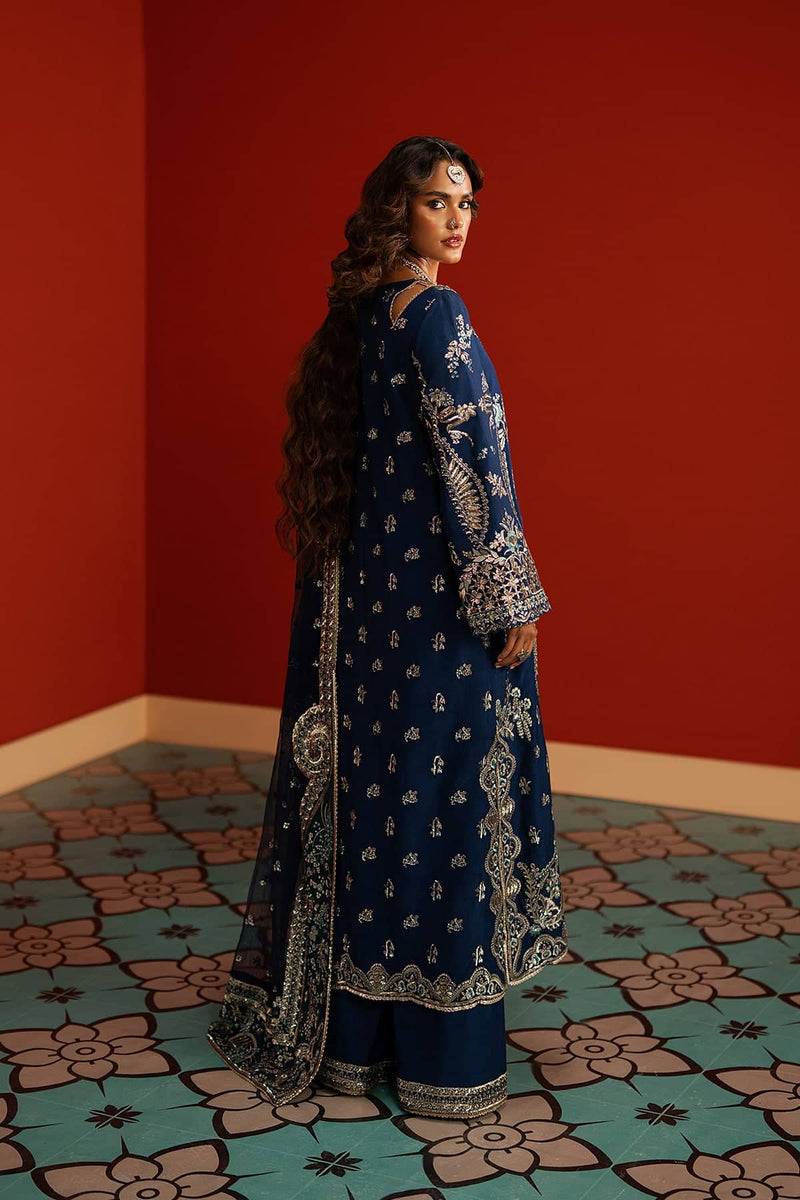 Afrozeh Divani Silk Edit 25/Mahreen/Navy Blue
