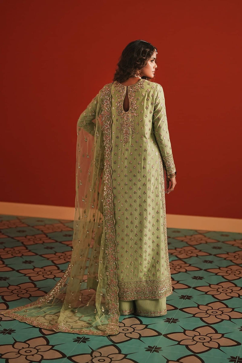 Afrozeh Divani Silk Edit 25/Shahwar/Pastel Green
