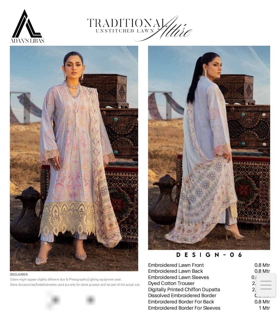 Adans Libas Tropica Schiffli Lawn