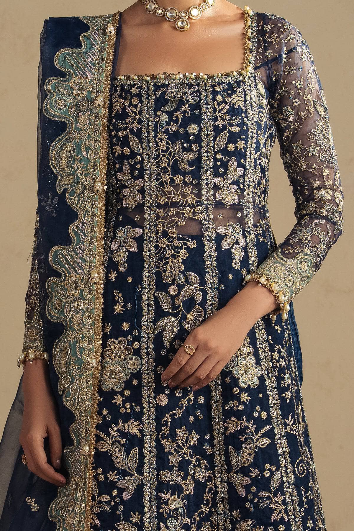 Ayzel Afrozeh Luminara 26/Wedding Couture/Navy Blue/Airas/AYZ 177