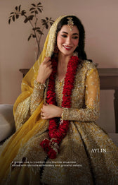Afrozeh Shehnai Wedding Formals 26/Aylin/Gold Mustard