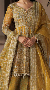 Afrozeh Shehnai Wedding Formals 26/Aylin/Gold Mustard