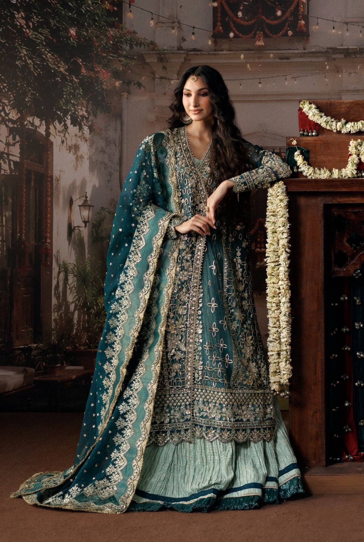 Afrozeh Shehnai Wedding Formals 26/Suhan/Teal Green
