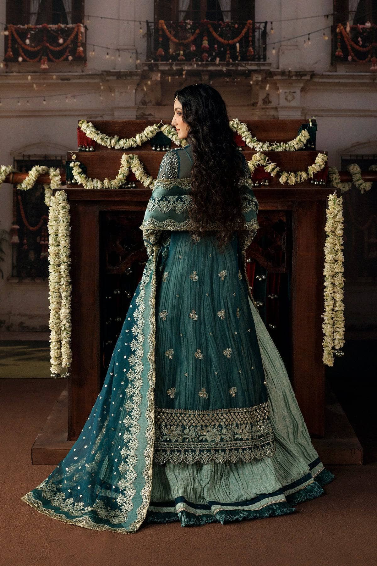 Afrozeh Shehnai Wedding Formals 26/Suhan/Teal Green