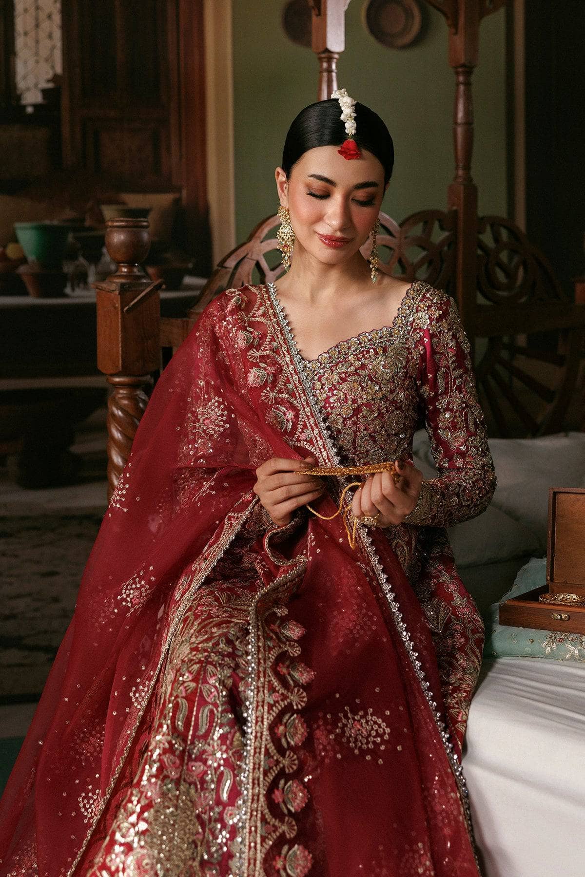 Afrozeh Shehnai Wedding Formals 26/Virsa/Magenta Deep Red