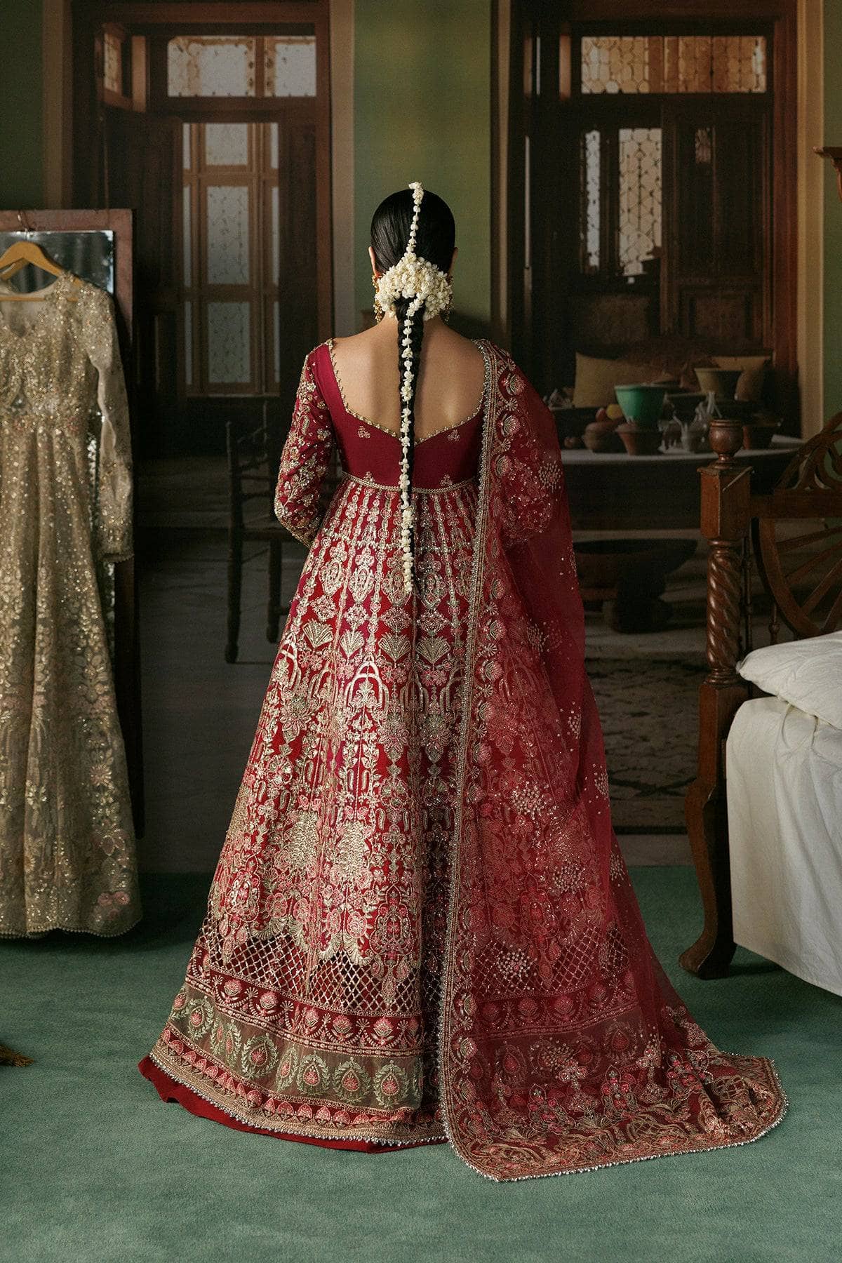 Afrozeh Shehnai Wedding Formals 26/Virsa/Magenta Deep Red