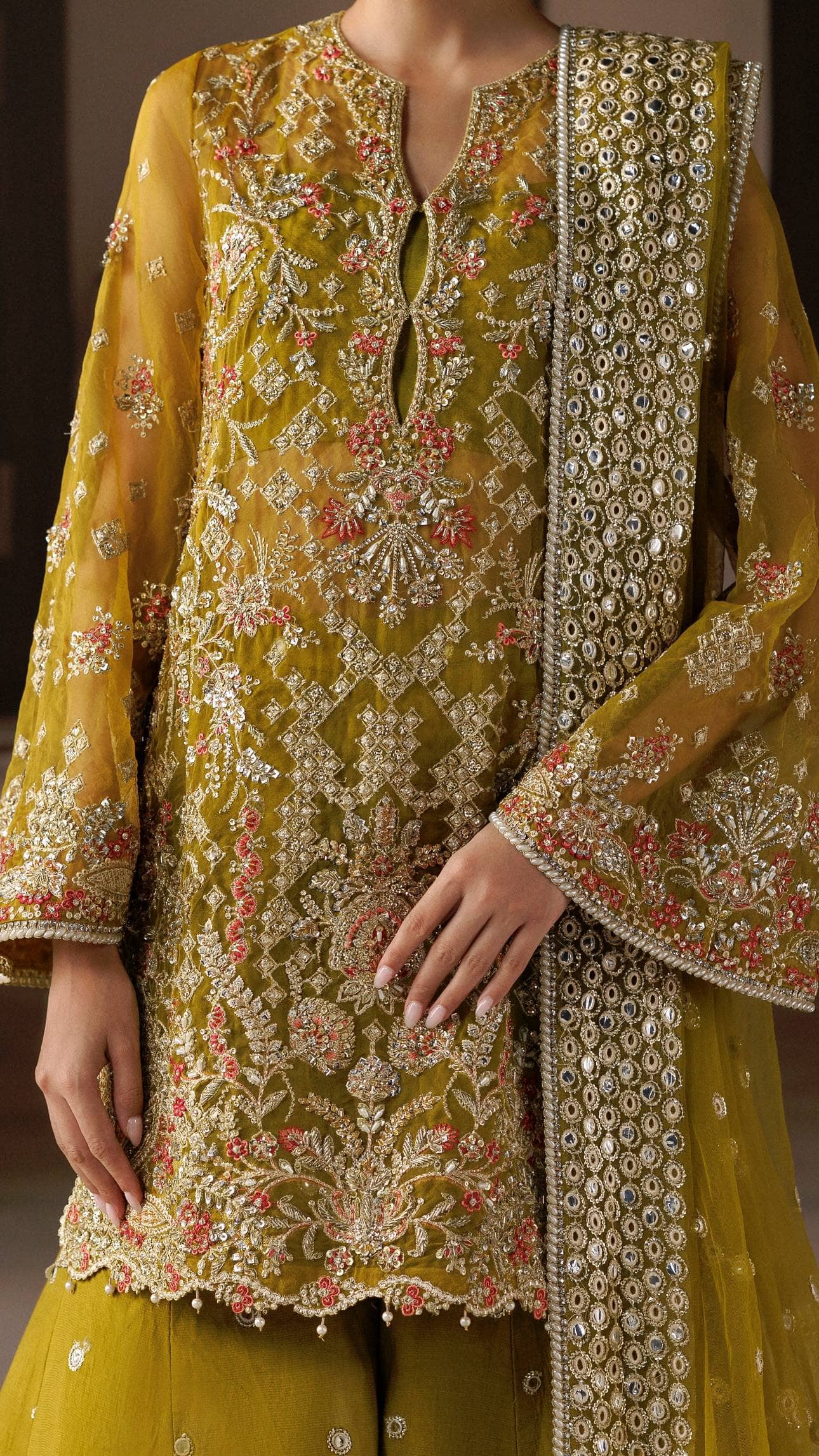 Afrozeh Shehnai Wedding Formals 26/Zarminay/Yellow