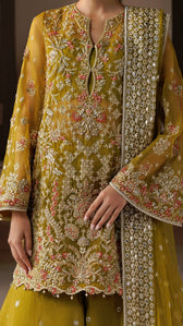 Afrozeh Shehnai Wedding Formals 26/Zarminay/Yellow