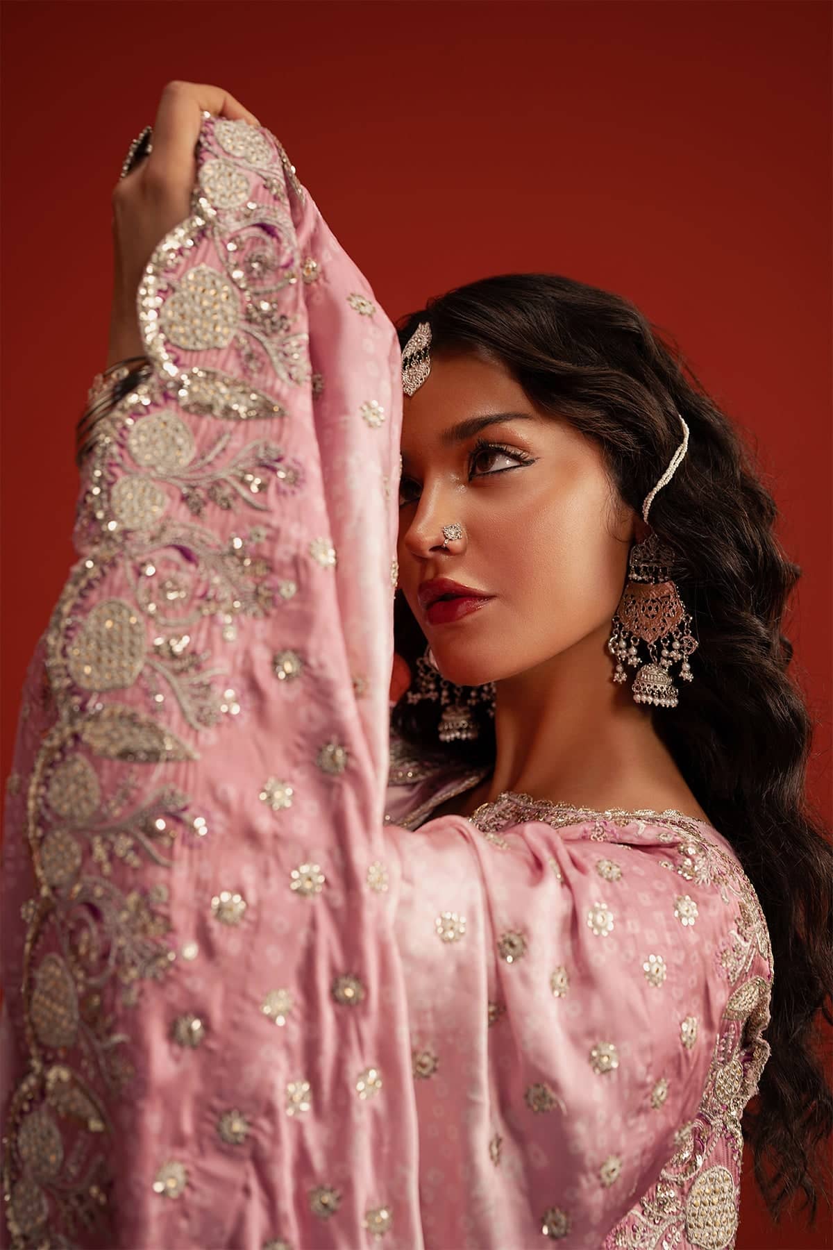 Afrozeh Divani Silk Ready To Ship Formals Afrozeh Divani Silk Edit 25/Sufiya/Pastel Pink