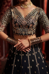 Afrozeh Divani Silk Ready To Ship Formals Restocked/Afrozeh Divani Silk Edit/Gulraiz/Black