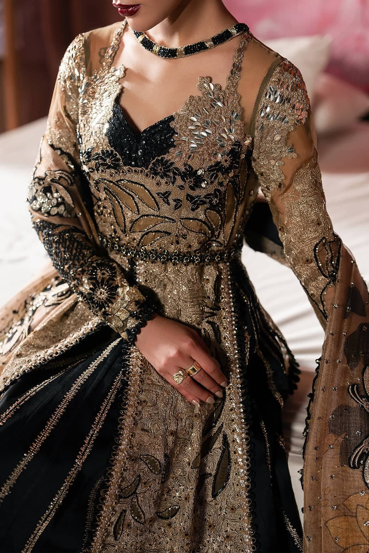Afrozeh Hayat Luxury Wedding Formals/Rayyan/Black