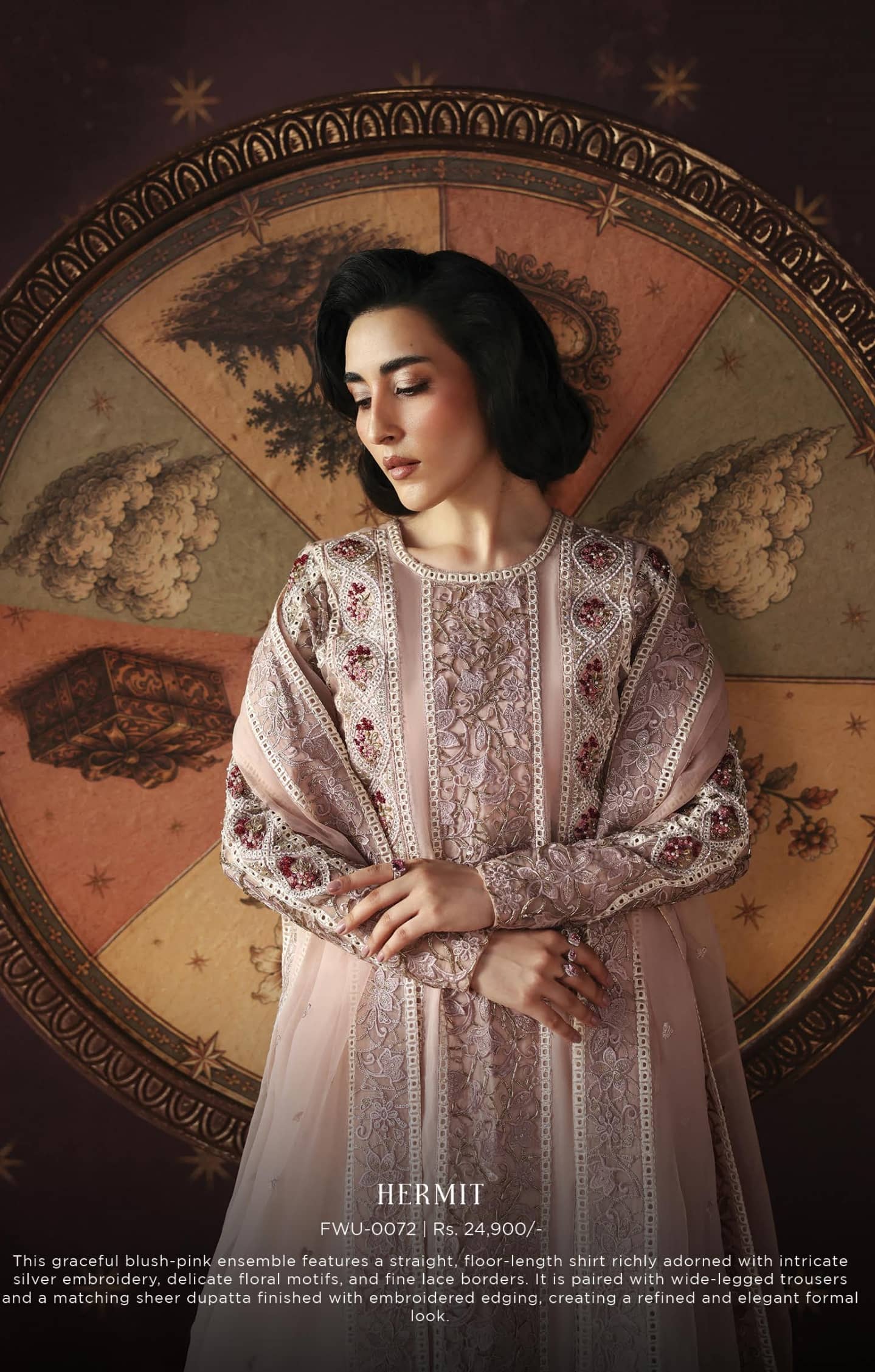 Afrozeh La Fuchsia 26/Hermit/Blush Pink
