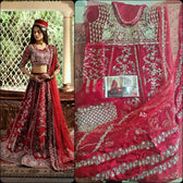 Afrozeh Shehnai Wedding Formals/Sheen/Crimson Red