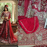 Afrozeh Shehnai Wedding Formals/Sheen/Crimson Red
