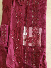 Open Pic/Afrozeh Chikankari Lawn/Claret