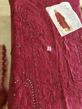 Open Pic/Afrozeh Chikankari Lawn/Claret