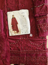 Open Pic/Afrozeh Chikankari Lawn/Claret
