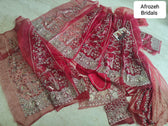 Sale‼️Open Pic/Afrozeh Shehnai Wedding Formals/Sheen/Crimson Red