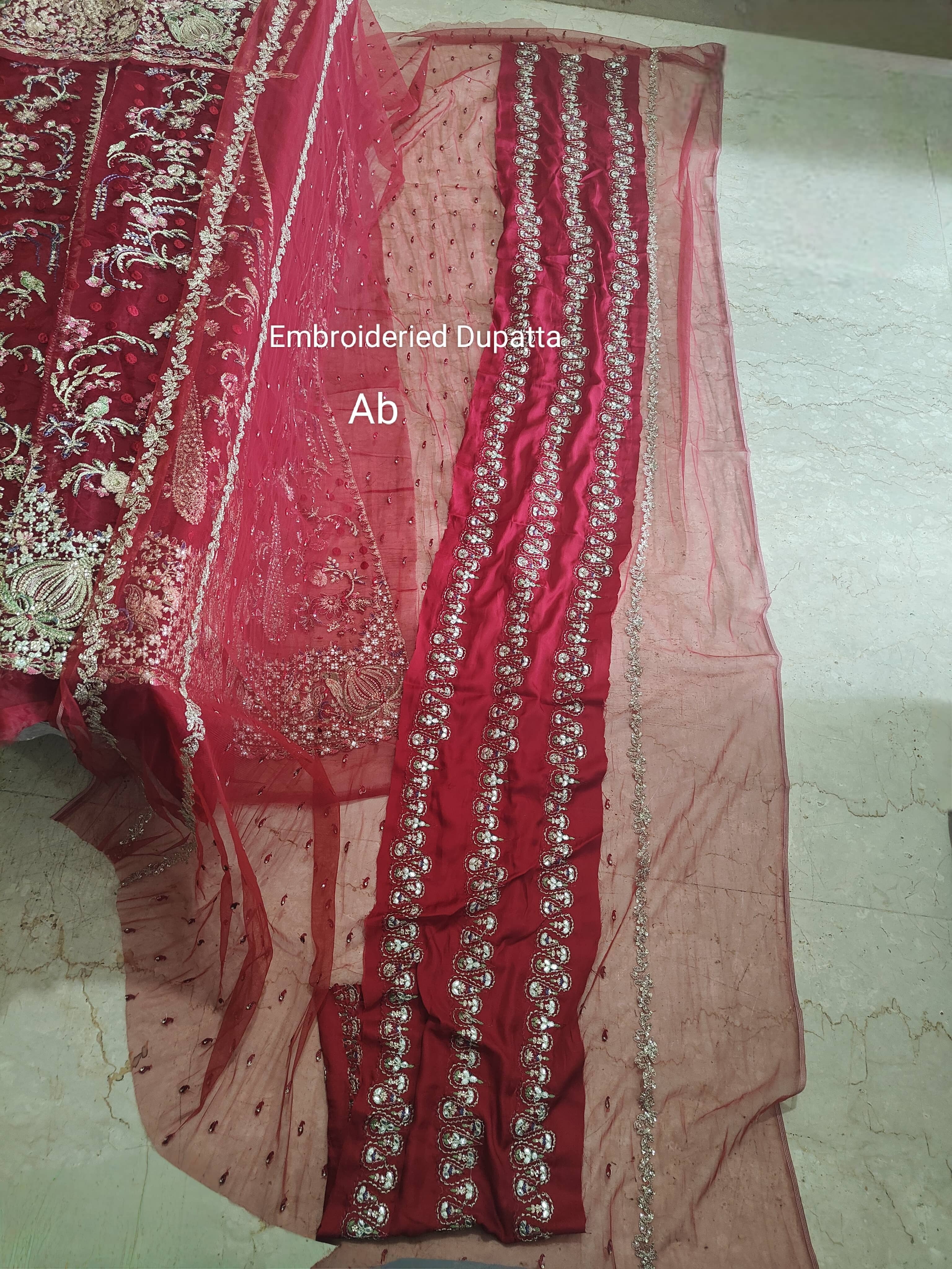 Sale‼️Open Pic/Afrozeh Shehnai Wedding Formals/Sheen/Crimson Red