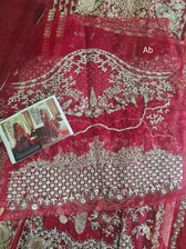 Sale‼️Open Pic/Afrozeh Shehnai Wedding Formals/Sheen/Crimson Red