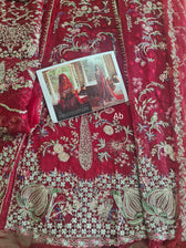 Sale‼️Open Pic/Afrozeh Shehnai Wedding Formals/Sheen/Crimson Red