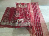 Sale‼️Open Pic/Afrozeh Shehnai Wedding Formals/Sheen/Crimson Red