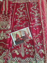 Sale‼️Open Pic/Afrozeh Shehnai Wedding Formals/Sheen/Crimson Red
