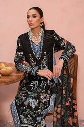 Afrozeh Painted Garden Lawn/Midnight Muse D 03